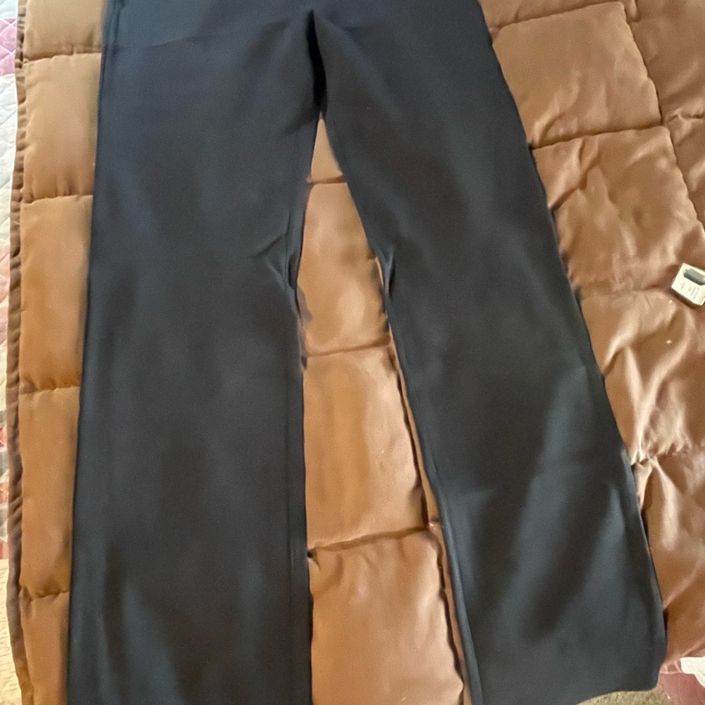 Two Betabrand yoga style straight leg pants.  1 each of blue and black. XL long.